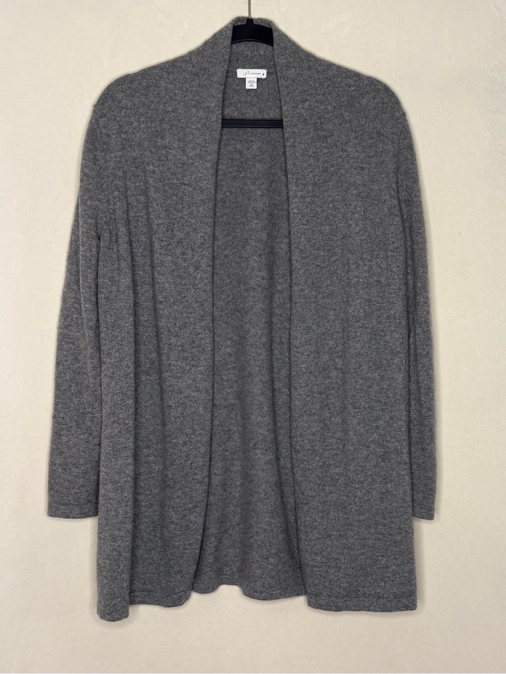 J. Jill Open-Front Long Gray Cardigan Sweater